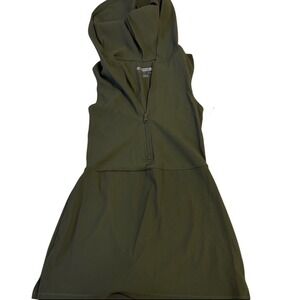 Forever 21 Technical Active Dress Womens XL Olive Green Hooded Quarter Zip New